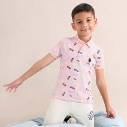 Boys All-Over Logo Print Polo T-Shirt-image-54