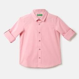 united colors of benetton Solid Spread Collar Shirt-picture-0