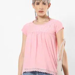 Heathered Top with Lace Insets-picture-50