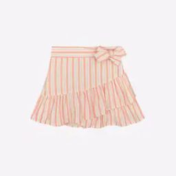Striped Tiered Skirt with Bow Detail-picture-38