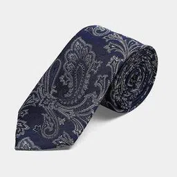 Men Celestial Drift Paisley Print Silk Tie-image-42