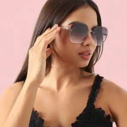 AW23 HSSG2282 Women Rimless Oversized Sunglasses-image-4