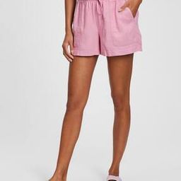 Linen Shorts With Elasticated Drawstring Waist-picture-1