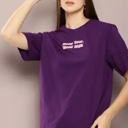 Typographic Print Oversized Crew-Neck T-Shirt-image-25