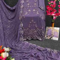 Women Embroidered Semi-Stitched Straight Dress Material-image-32