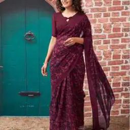 Women Printed Georgette Saree-image-16