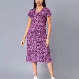 Printed Fit & Flare Dress-image-18