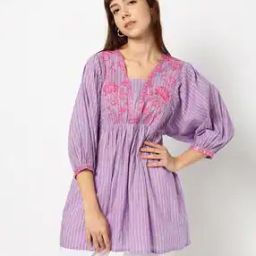 Women Gathered Floral Print Relaxed Fit Tunic-23