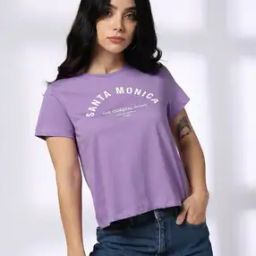 Women Typographic Print Regular Fit Cotton Crew-Neck T-Shirt-image-19