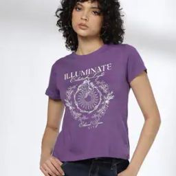 Women Graphic Print Regular Fit Crew-Neck T-Shirt-picture-25