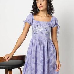 Women Floral Print Fit & Flare Dress-image-99