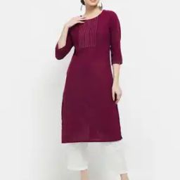 Embellished Round-Neck Straight Kurta-image-45