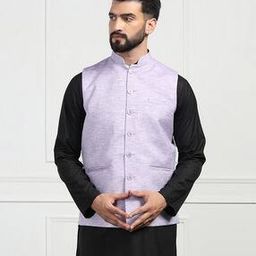 Regular Fit Nehru Jacket with Mandarin Collar-31