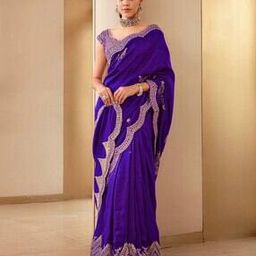 Women Embroidered Saree with Contrast Border-image-49