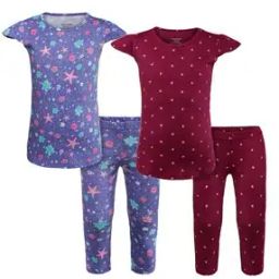 Pack of 2 Girls Printed Capris & T-Shirt Set-13