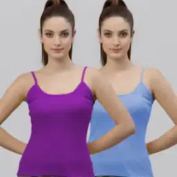Pack of 2 Sleeveless Camisole with Adjustable Straps-image-44