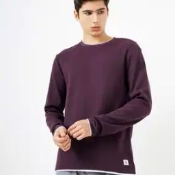Men Textured Slim Fit Crew-Neck T-Shirt-image-26