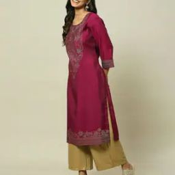 Women Floral Print Straight Kurta with Pants-image-85