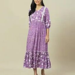 Women Floral Print Tiered Dress-image-55