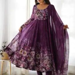 Women Floral Print Fit & Flare Dress with Dupatta-image-67
