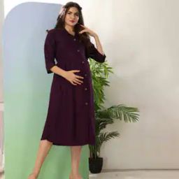 Women Fit & Flare Dress with Button Closure-image-96