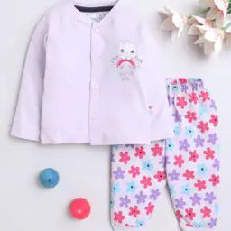 Floral Print Cotton Jabla & Pyjamas Set-picture-51