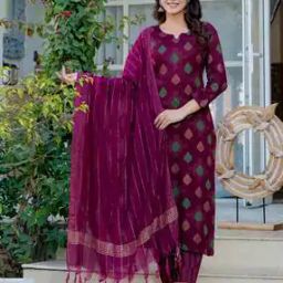 WomenPaisley Straight Kurta Set-picture-14