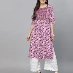 Floral Print Straight Kurta-image-3