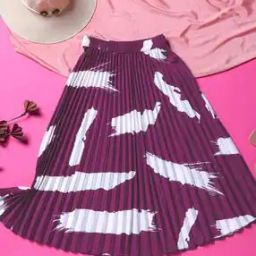 Women Accordion Pleated Flared Skirt-image-87