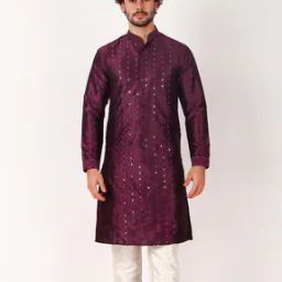 Men Embroidered Regular Fit Long Kurta-image-21