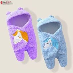 Unicorn Print Baby Hooded  Blankets-image-44