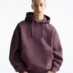 Men Loose Fit Hoodie with Drawstrings & Kangaroo Pockets-image-2