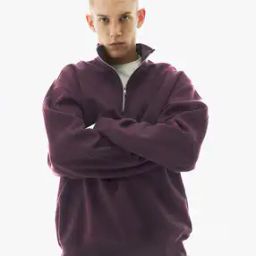 Men Loose Fit Sweatshirt with Turtle Neck-image-58