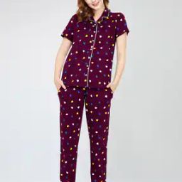 Women Printed Shirt & Pyjamas Set-image-31