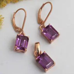 Women Rose Gold-Plated Studded Pendant & Earrings Set-image-37
