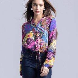 Women Printed Jacket with Button Closure-image-47