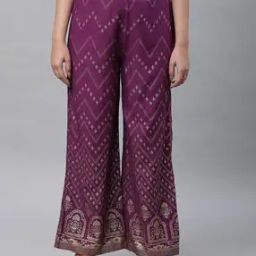 Women Chevron Print Straight Fit Palazzos-picture-23