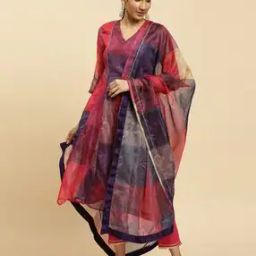 Women Checked Dupatta with Patch Border-image-1