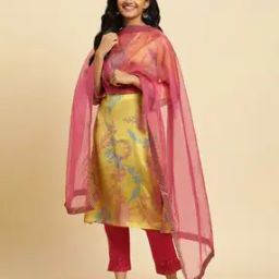Women Organza Dupatta with Patch Border-picture-41