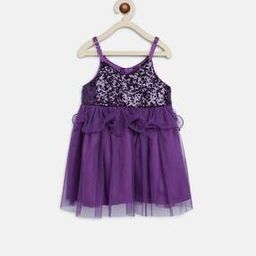 Embellished V-neck Fit & Flare Dress-image-86