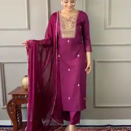 momina fashion Women Embroidered Straight Kurta & Pants with Dupatta-picture-37
