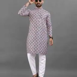 Men Printed Regular Fit Long Kurta-image-69