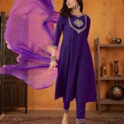 Women Floral Flared Kurta Set-image-95