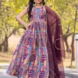 Women Geometric Fit and Flare Dress-image-1