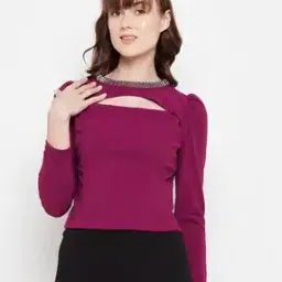 madame Embellished Round-Neck Top with Cutout-picture-16