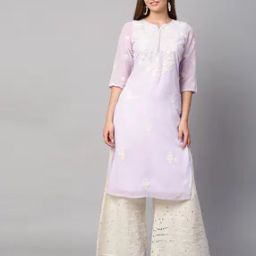 Chikankari Embroidered Straight Kurta-image-96