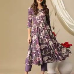myrie Women Floral Print Flared Kurta Set-picture-41