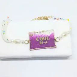 Men Gold-Plated Pearl-Beaded Resin Bracelet-image-56