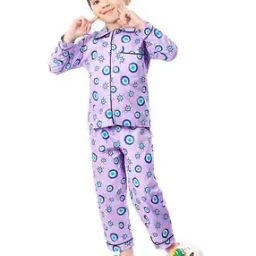 Girls Cotton Graphic Nightwear Set-37