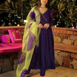 Women Embroidered A-Line Kurta Set-image-64